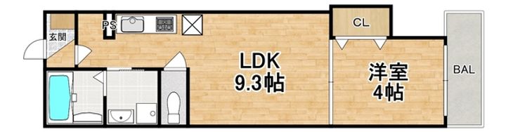 大阪府大阪市東住吉区住道矢田1(アパート)の賃貸物件の間取り