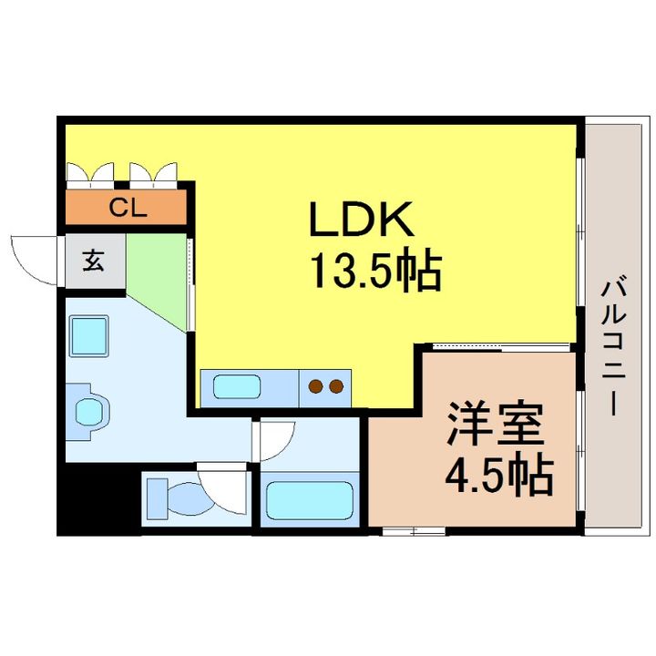 愛知県名古屋市西区新道1(マンション)の賃貸物件の間取り