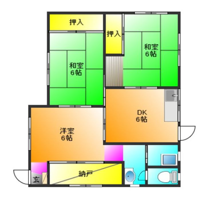福岡県久留米市野中町(一戸建)の賃貸物件の間取り