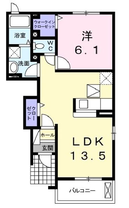 福島県本宮市本宮字舘町(アパート)の賃貸物件の間取り