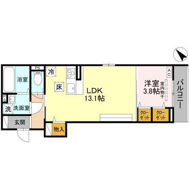 新潟県新潟市中央区川端町5(アパート)の賃貸物件の間取り