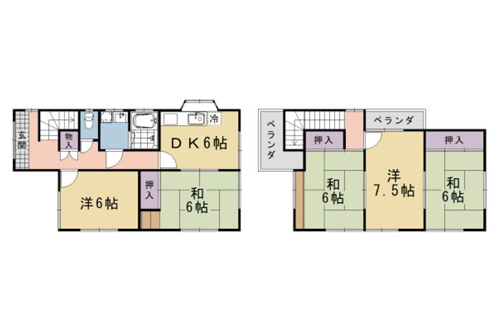 京都府京都市西京区川島尻堀町(一戸建)の賃貸物件の間取り