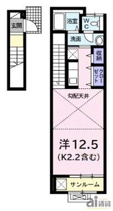 東京都小平市学園東町3(アパート)の賃貸物件の間取り