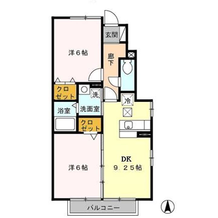 福島県いわき市泉もえぎ台1(アパート)の賃貸物件の間取り