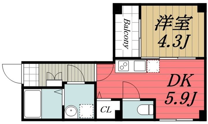 千葉県千葉市中央区中央4(マンション)の賃貸物件の間取り
