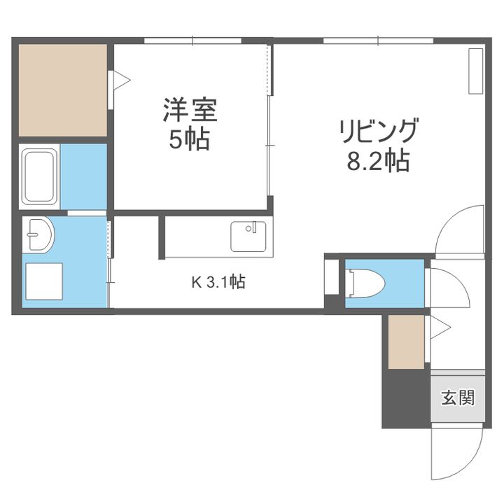 北海道札幌市中央区南六条西10(マンション)の賃貸物件の間取り