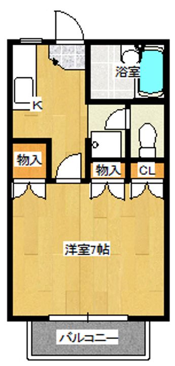 福島県郡山市咲田2(アパート)の賃貸物件の間取り