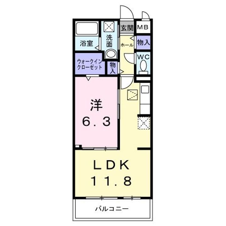 大阪府富田林市若松町5(アパート)の賃貸物件の間取り