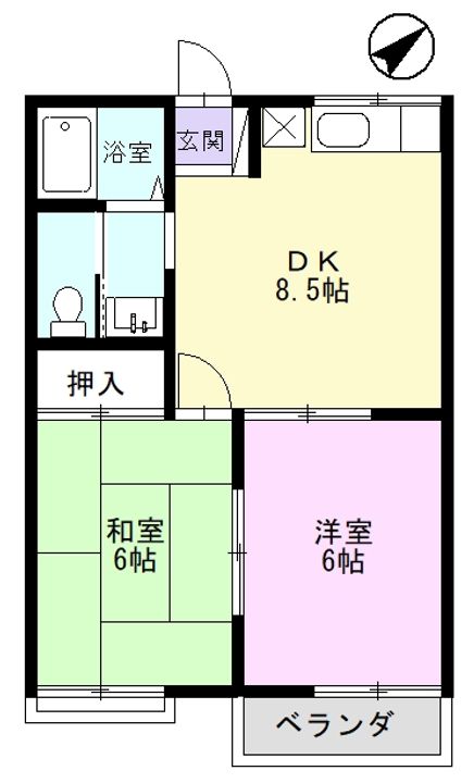 シャンポール北野 A棟の間取り