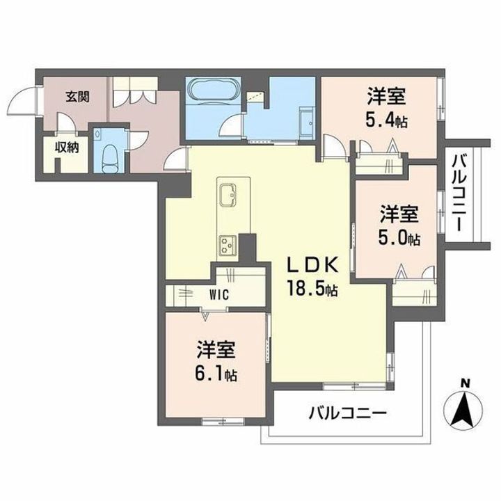WithPlus上熊本駅前の間取り