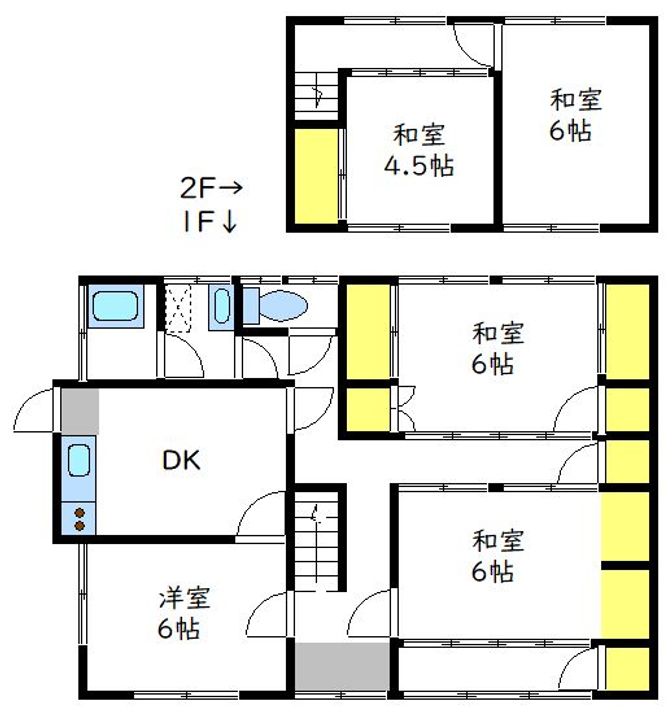岡山県赤磐市下仁保(一戸建)の賃貸物件の間取り