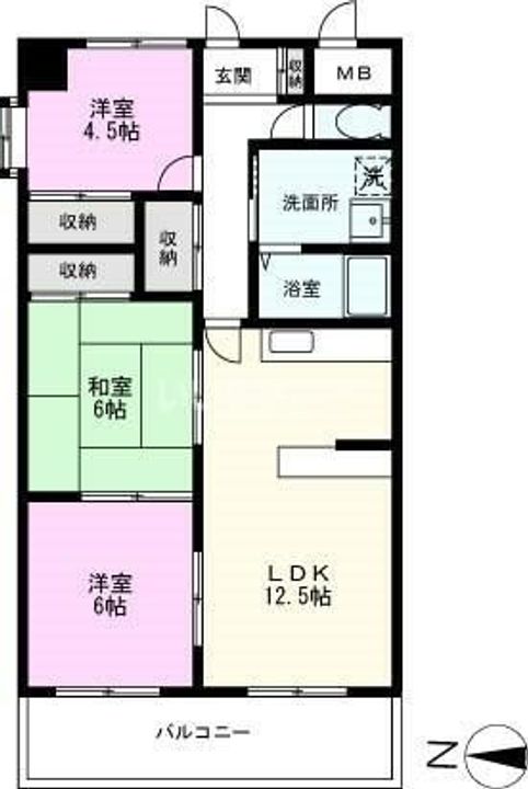 埼玉県川口市長蔵1(マンション)の賃貸物件の間取り