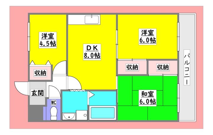 広島県東広島市八本松東3(マンション)の賃貸物件の間取り