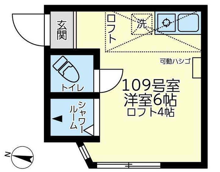 神奈川県横浜市鶴見区朝日町1(アパート)の賃貸物件の間取り