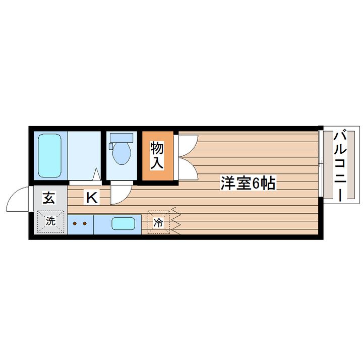 宮城県仙台市青葉区川内亀岡町(アパート)の賃貸物件の間取り