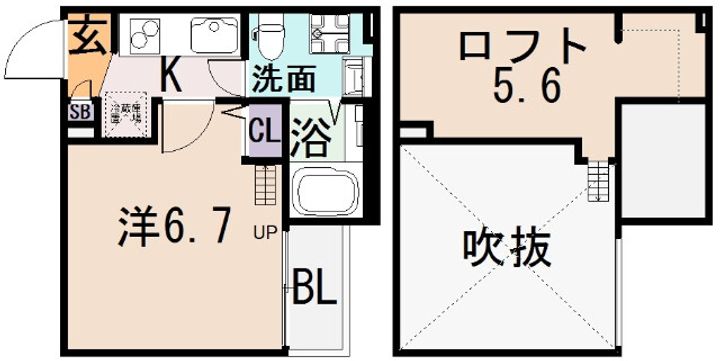 大阪府東大阪市俊徳町4(アパート)の賃貸物件の間取り
