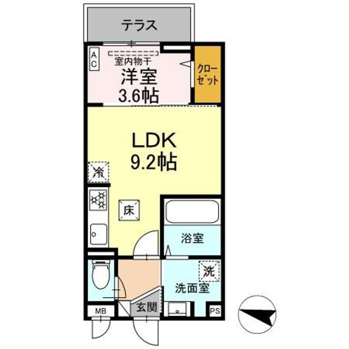 福島県郡山市赤木町(アパート)の賃貸物件の間取り