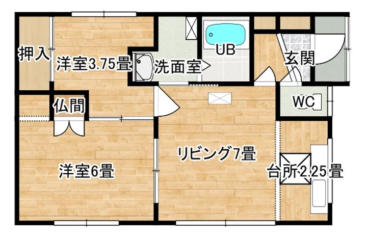 北海道帯広市東二条南25(一戸建)の賃貸物件の間取り
