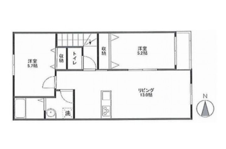 岡山県倉敷市沖の賃貸アパートの間取り