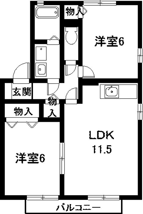 愛知県半田市白山町4(アパート)の賃貸物件の間取り