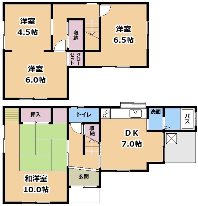 滋賀県大津市月輪3(一戸建)の賃貸物件の間取り