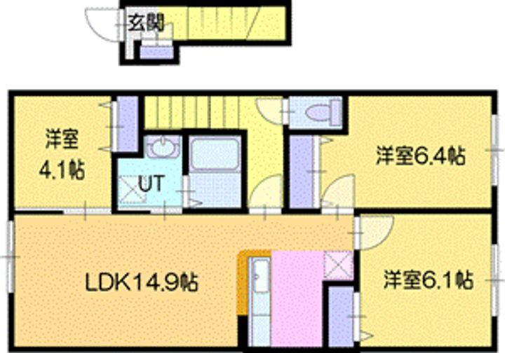 北海道岩見沢市緑町3(アパート)の賃貸物件の間取り