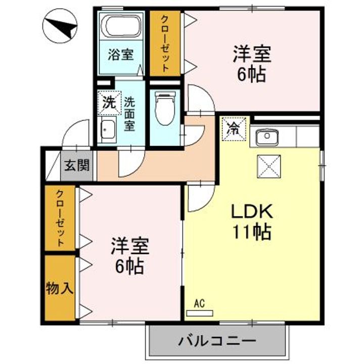 埼玉県春日部市増富(アパート)の賃貸物件の間取り