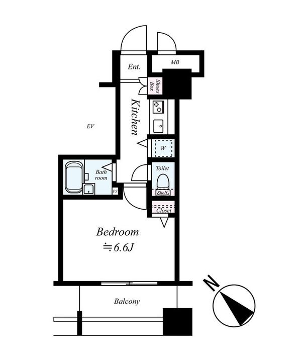 東京都中央区八丁堀3(マンション)の賃貸物件の間取り