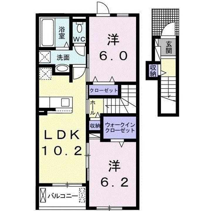 埼玉県加須市川口(アパート)の賃貸物件の間取り