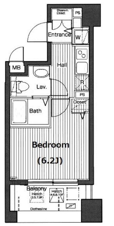 神奈川県横浜市中区伊勢佐木町7(マンション)の賃貸物件の間取り