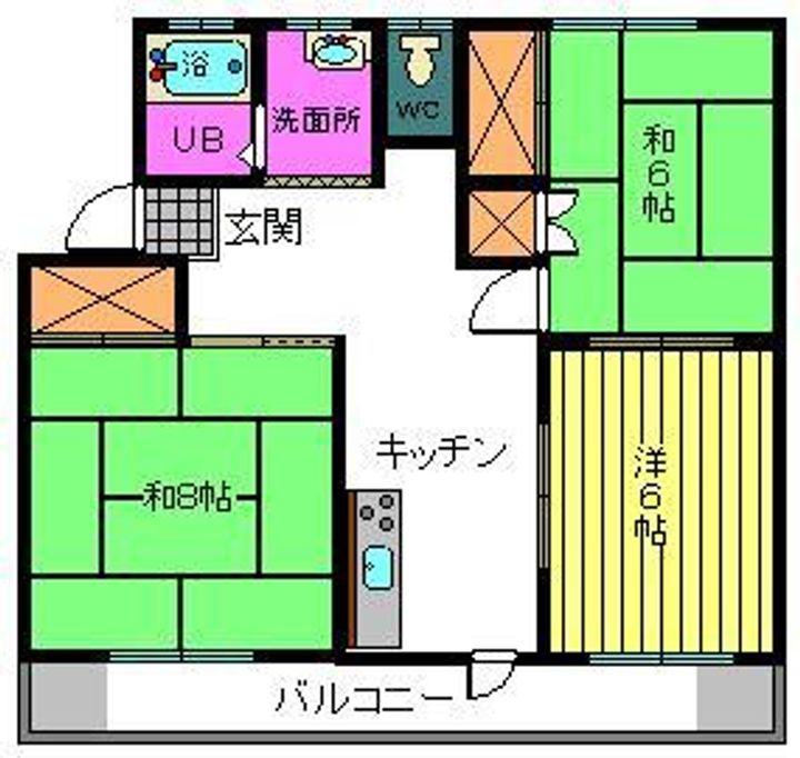 福島県会津若松市天寧寺町(アパート)の賃貸物件の間取り
