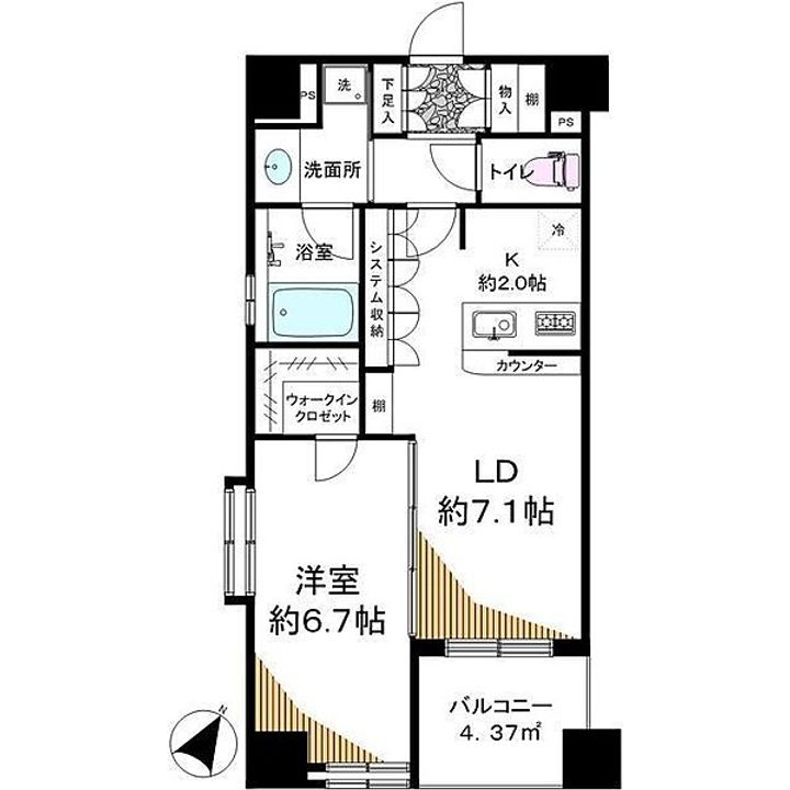 東京都港区西麻布1(マンション)の賃貸物件の間取り