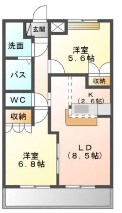 栃木県鹿沼市貝島町(アパート)の賃貸物件の間取り