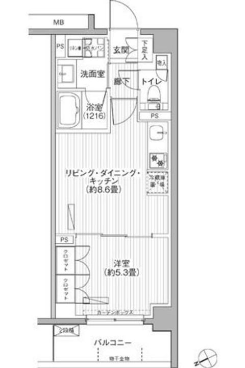 メゾンカルム市谷仲之町の間取り