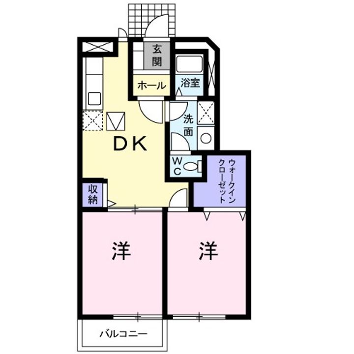 茨城県土浦市中高津2(アパート)の賃貸物件の間取り