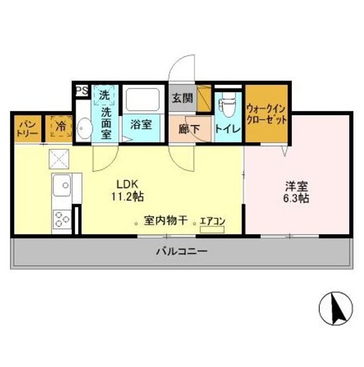 千葉県松戸市松戸(アパート)の賃貸物件の間取り