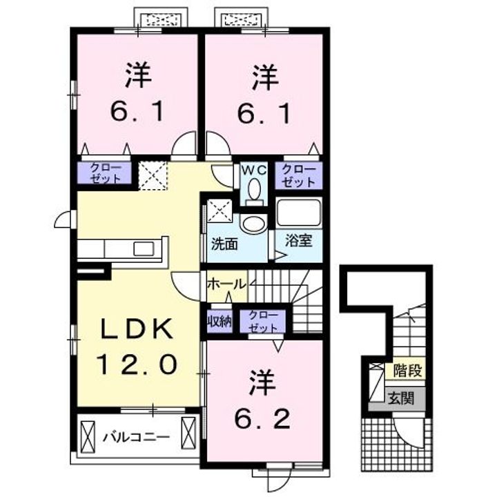 大阪府泉南市男里4(アパート)の賃貸物件の間取り