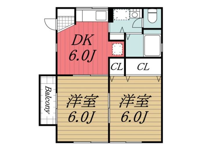 千葉県千葉市稲毛区小仲台7(アパート)の賃貸物件の間取り
