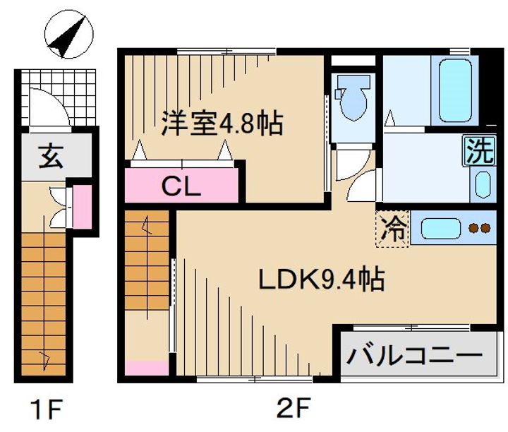 神奈川県横浜市港北区大倉山6(アパート)の賃貸物件の間取り