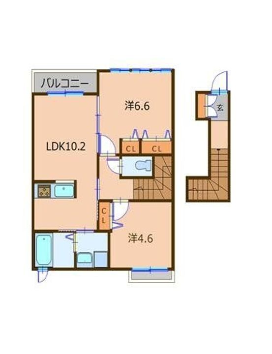 神奈川県川崎市幸区東古市場(アパート)の賃貸物件の間取り