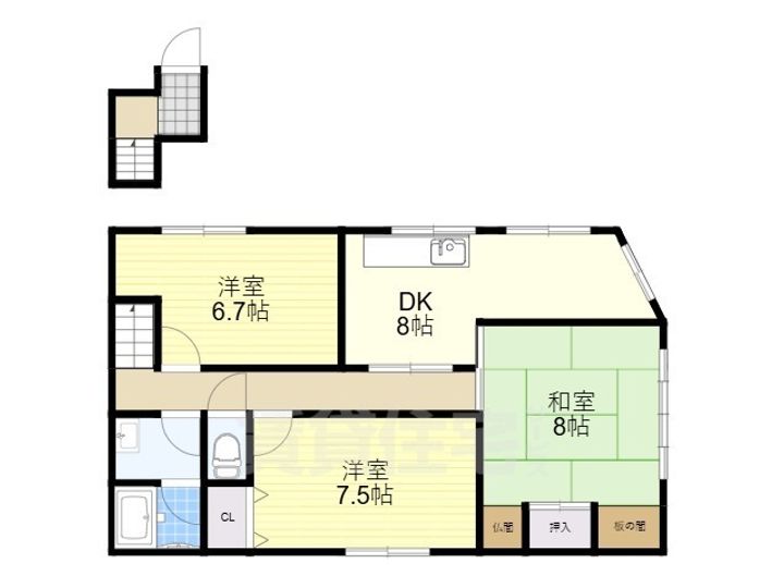 大阪府茨木市学園南町(一戸建)の賃貸物件の間取り