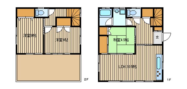 東京都板橋区仲町(一戸建)の賃貸物件の間取り