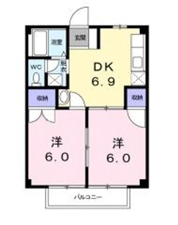 岡山県倉敷市中庄(マンション)の賃貸物件の間取り