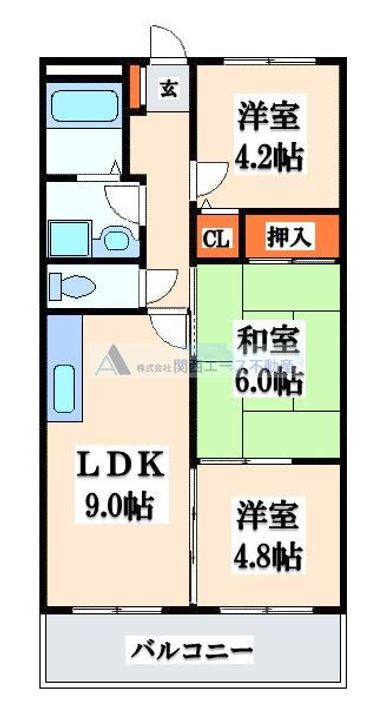 カーサフィオーレ弐番館の間取り