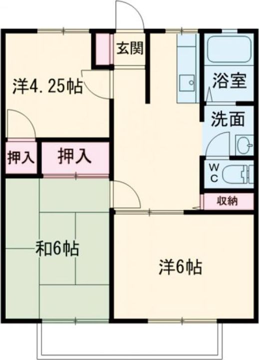 栃木県宇都宮市鶴田町(アパート)の賃貸物件の間取り