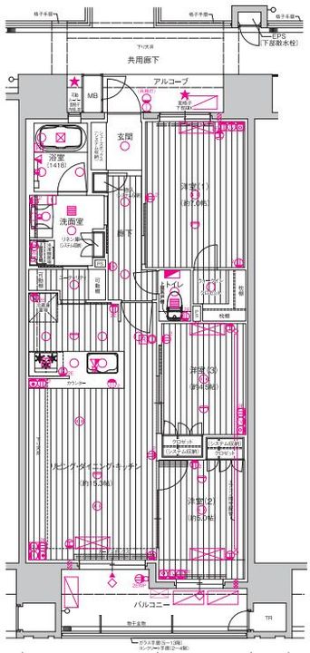 レ・ジェイド上通の間取り