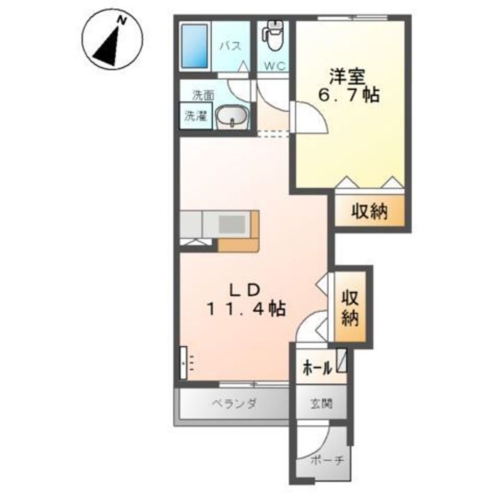 栃木県矢板市富田(アパート)の賃貸物件の間取り
