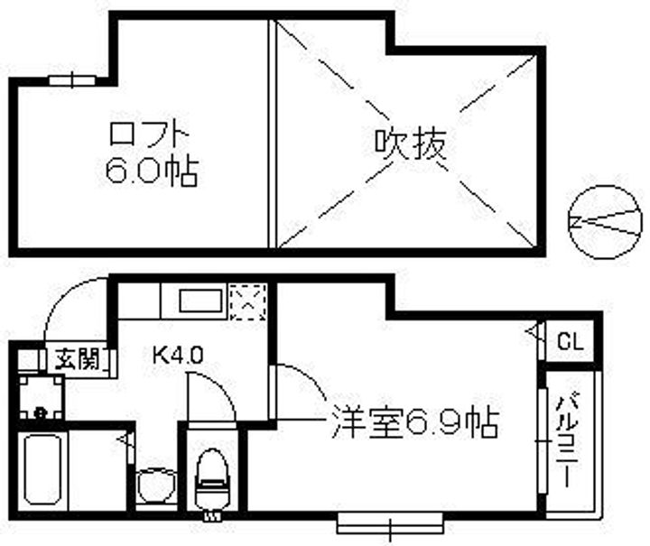 クリスタルK天神南の間取り