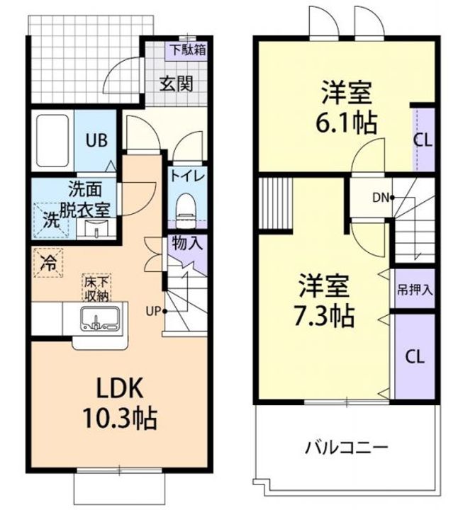 栃木県足利市小俣町(アパート)の賃貸物件の間取り