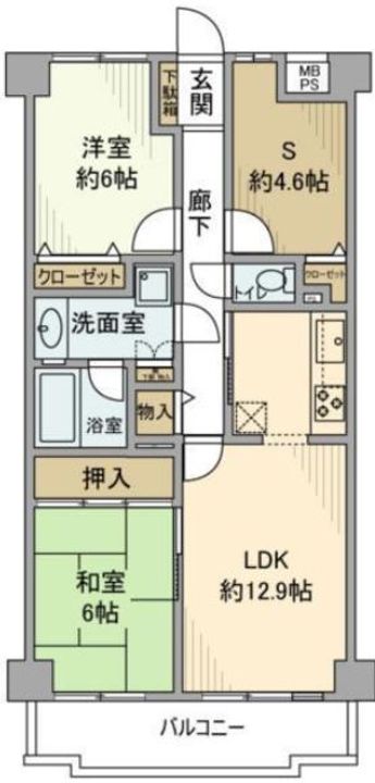 ライオンズマンションたまプラーザ第6の間取り